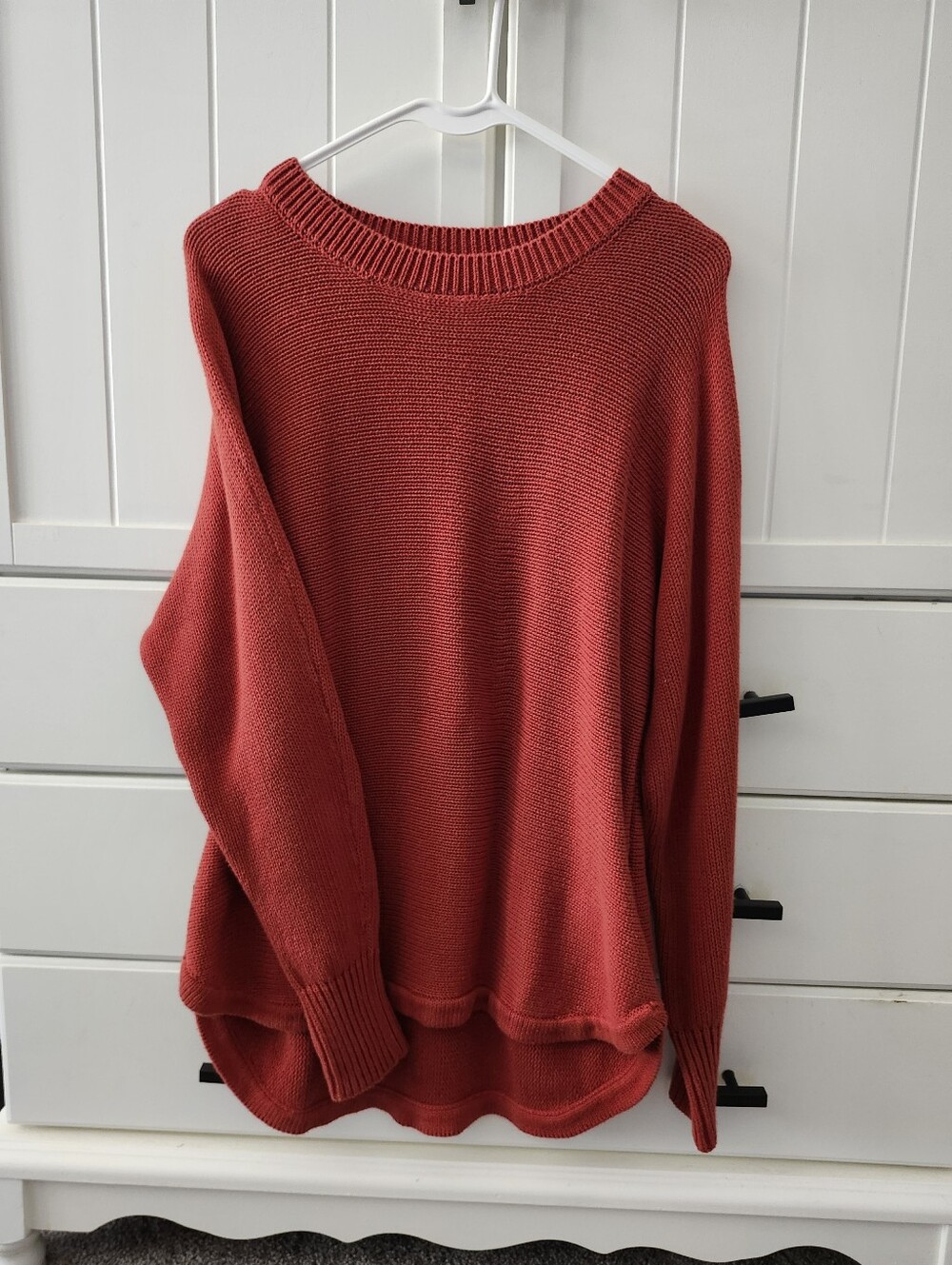 Philosphy Classic Women's Crewneck Sweater in Deep Burnt Orange/red Oversized S